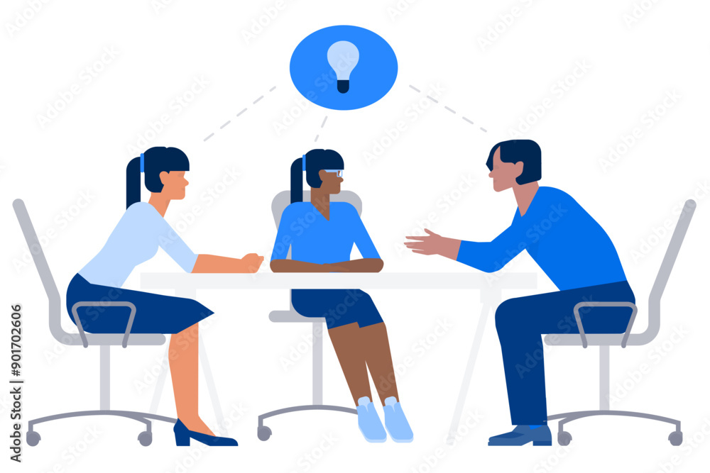 Work team brainstorming in conference room Work team brainstorming in conference room