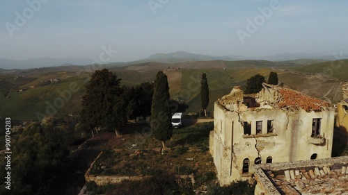 Aerial, Borgo Giuliano, Abandoned Village, Sicily