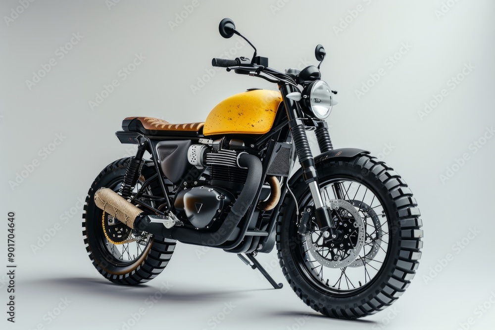 Fototapeta premium scrambler motor on white background