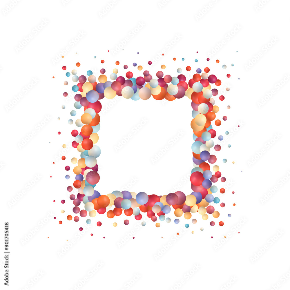 Obraz premium Scattered floating colored spheres on a vibrant background - 3D render. Eps 10