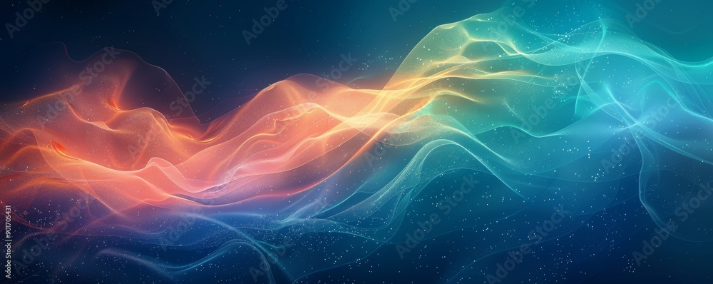 Abstract high resolution poster featuring vibrant waves of colorful light Abstract high resolution poster featuring vibrant waves of colorful light