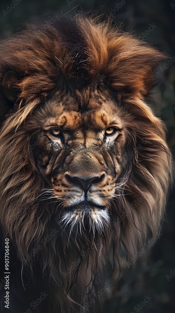 Majestic Lion s Captivating Portrait with Intense Gaze and Powerful Presence Majestic Lion s Captivating Portrait with Intense Gaze and Powerful Presence