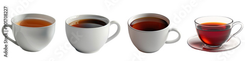 A cup of tea isolated on a white background.