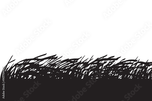 abstract black grass foreground silhouette