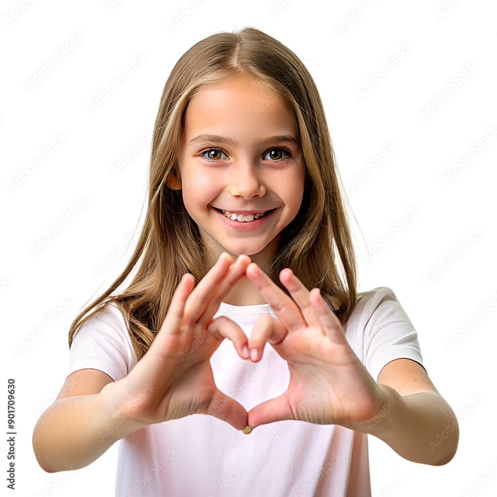 Close-up of girl's hand making love sign isolated on a transparent background Close-up of girl's hand making love sign isolated on a transparent background