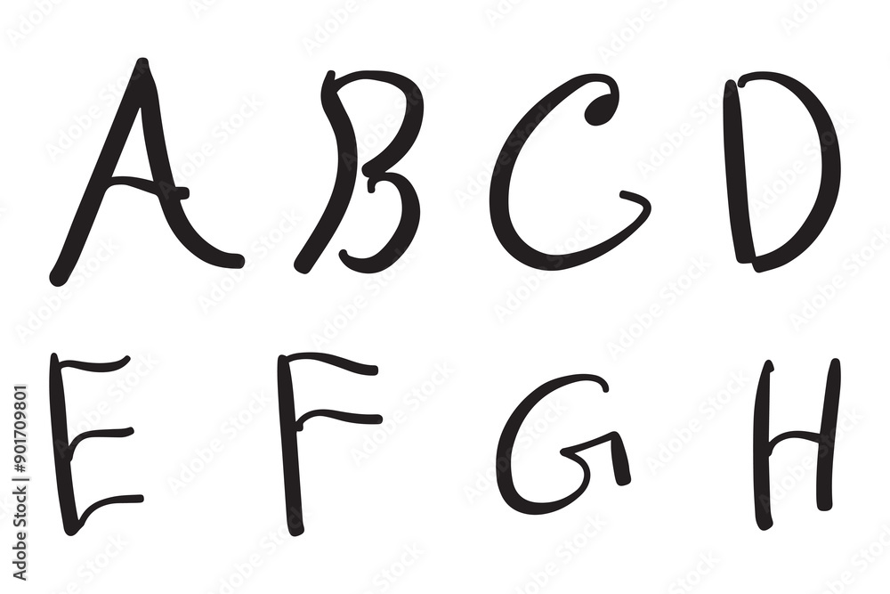 vector handwritten alphabet set of black capital letters vector handwritten alphabet set of black capital letters