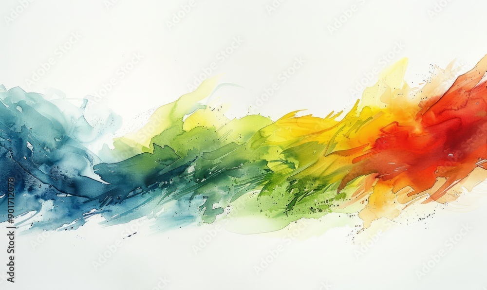 Abstract windy day in watercolor on a white backdrop. Abstract windy day in watercolor on a white backdrop.