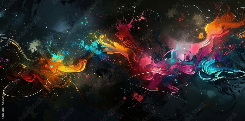 Intricate Floral Patterns. Elegant and detailed flower design on black background wallpaper Intricate Floral Patterns. Elegant and detailed flower design on black background wallpaper