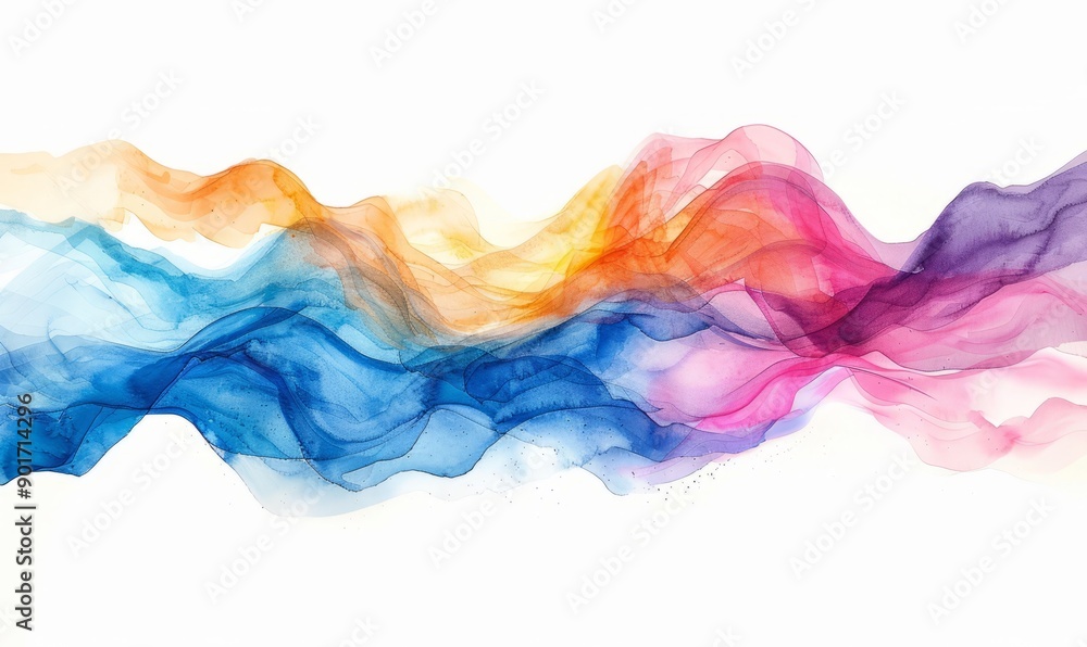 A colorful wave of paint on a white background A colorful wave of paint on a white background