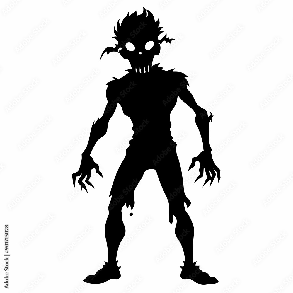 Halloween Zombie black vector silhouette Halloween Zombie black vector silhouette