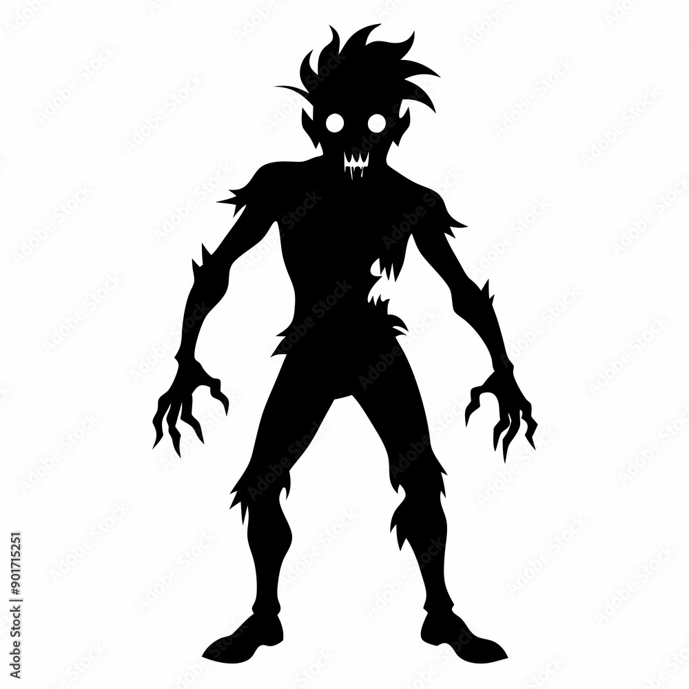 Halloween Zombie black vector silhouette Halloween Zombie black vector silhouette