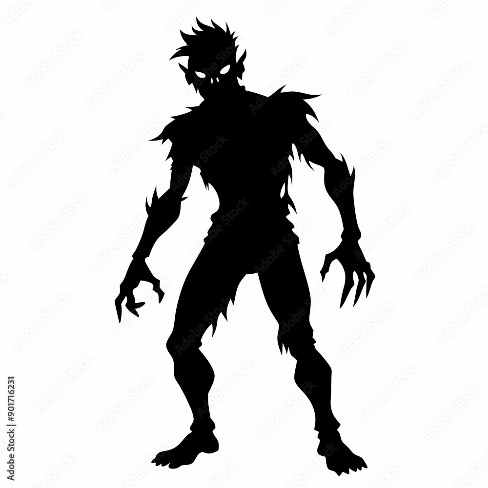 Halloween Zombie black vector silhouette Halloween Zombie black vector silhouette