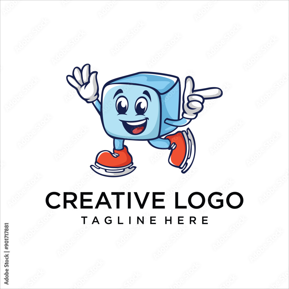 ice mascot character logo vector ice mascot character logo vector