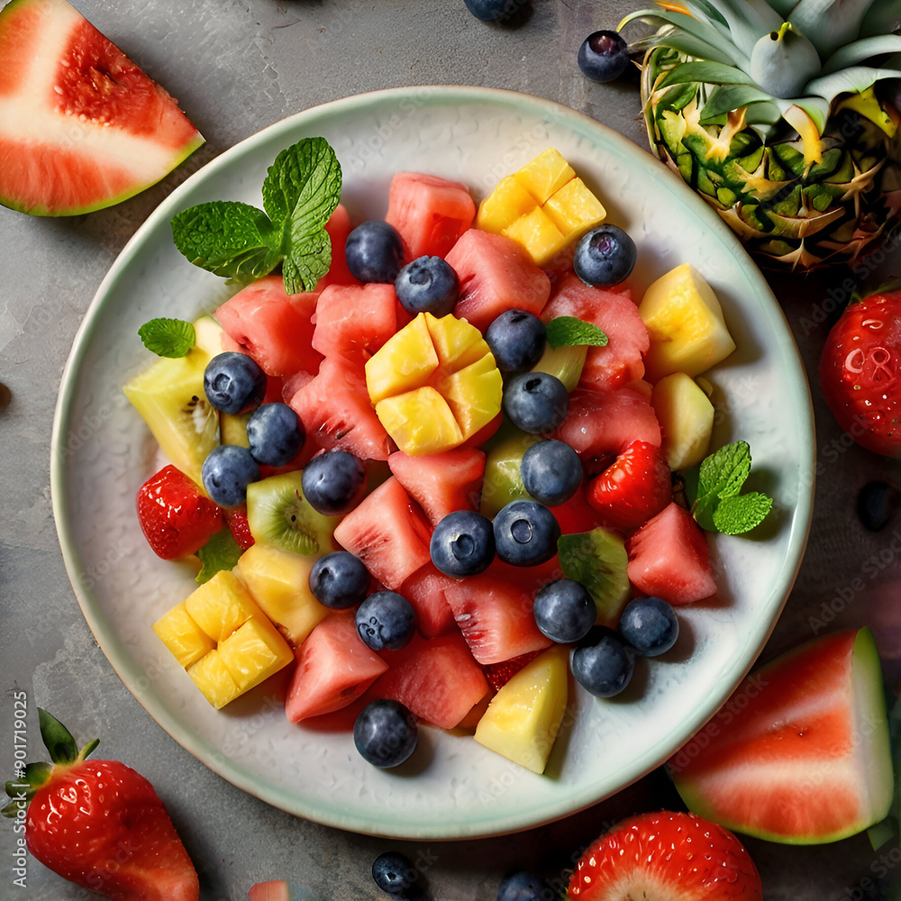colorful fruit salad generative ai colorful fruit salad generative ai
