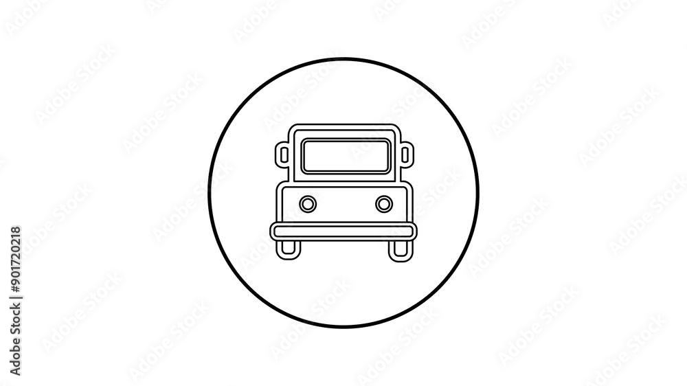 Line animation of truck icon. Fast Delivery concept Line animation of truck icon. Fast Delivery concept