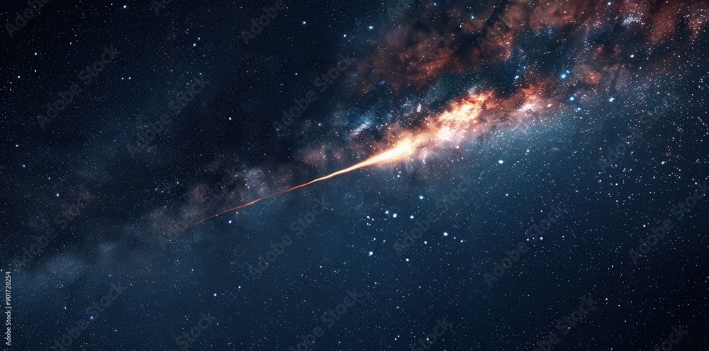Fototapeta premium Magical Shooting Star Animation. Celestial wonder concept
