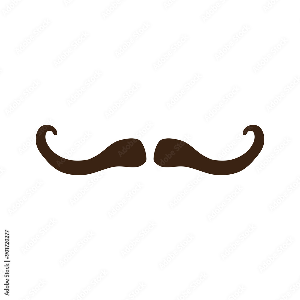 Silhouette of a curled mustache Silhouette of a curled mustache