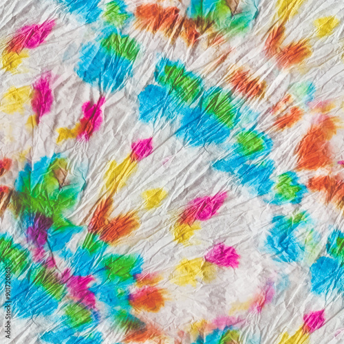 Tie Dye Splash Spot. Stripe Tie Dye Background. White Splash Pattern. Brush Background Paint. Vector Tiedye Batik. Abstract Tie Dye. Seamless Mark Print. Pastel Stripy Repeat. Rainbow Stripe Paint. © Vera