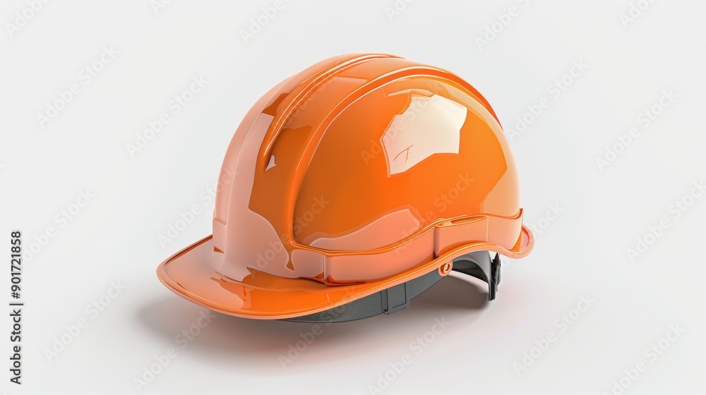 Orange Hard Hat Safety Helmet on White Background Orange Hard Hat Safety Helmet on White Background