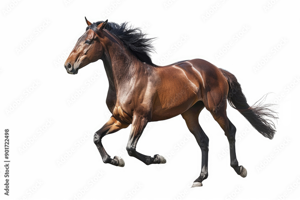 Fototapeta premium A horse galloping in full stride.
