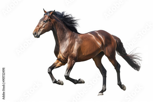 A horse galloping in full stride.