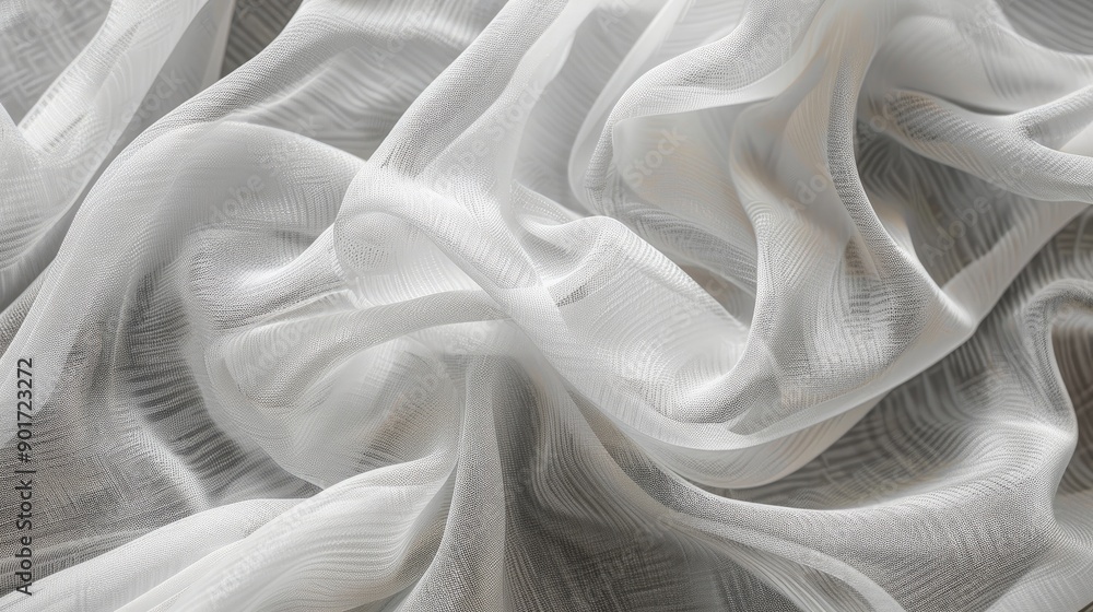 Obraz premium White fabric mesh with textured background pattern