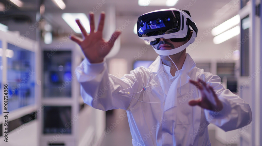 Cyber Scientist Exploring Virtual Reality Simulation Experience Cyber Scientist Exploring Virtual Reality Simulation Experience