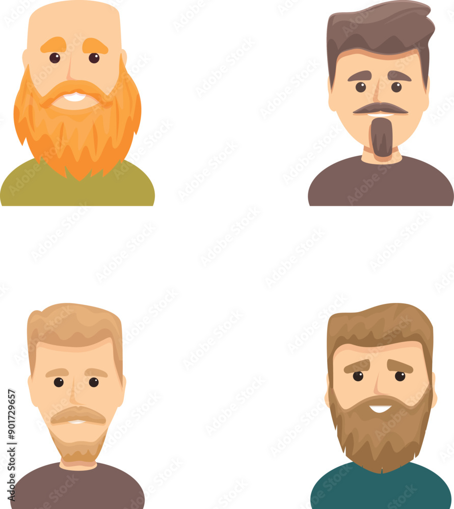 Cartoon man icons set cartoon vector. Cartoon men of various age and appearance. User profile avatar Cartoon man icons set cartoon vector. Cartoon men of various age and appearance. User profile avatar