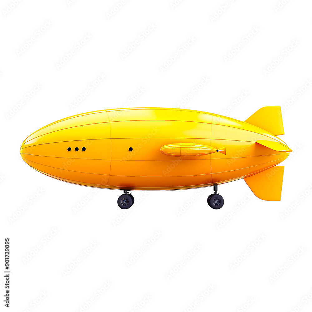 Bright yellow dirigible isolated on transparency PNG background. Depicts an airship or zeppelin and symbol of air travel and retro technology. Bright yellow dirigible isolated on transparency PNG background. Depicts an airship or zeppelin and symbol of air travel and retro technology.