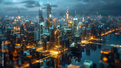 Futuristic City with Immersive Augmented Reality Experiences Transforming Urban Interactions