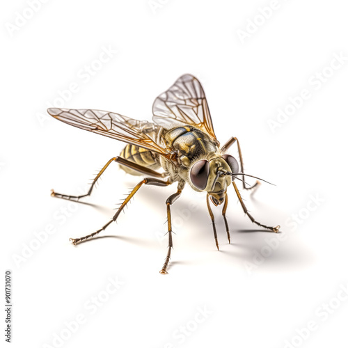 Insekten, Mücke (Culicidae), freigestellt vor weißem Hintergrund, Generative AI