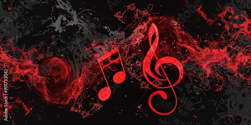 a black and red symbolises music.