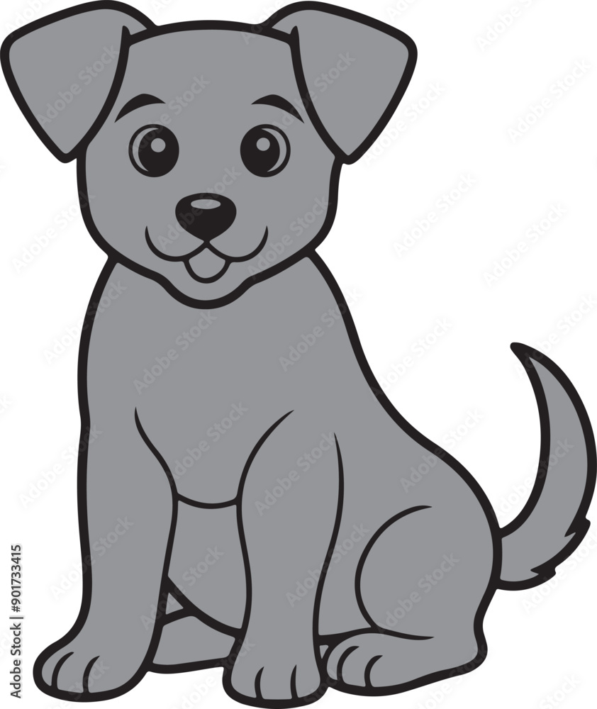 Cute sitting dog vector art illustration with a white background Cute sitting dog vector art illustration with a white background