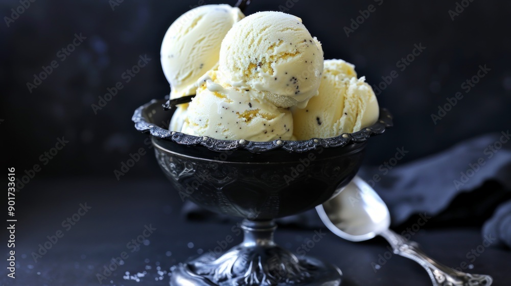 homemade ice cream made with vanilla and milk homemade ice cream made with vanilla and milk