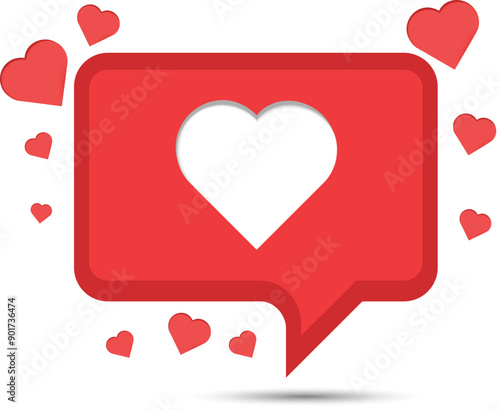 cute red love reaction social media icon