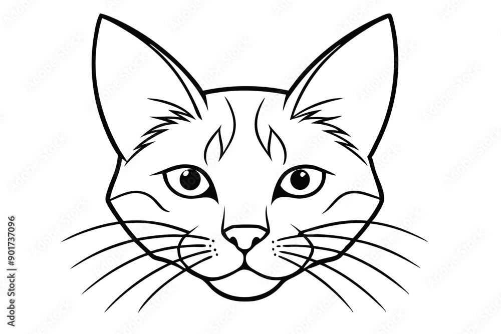 Cat head line art illustration Design Concepts Cat head line art illustration Design Concepts