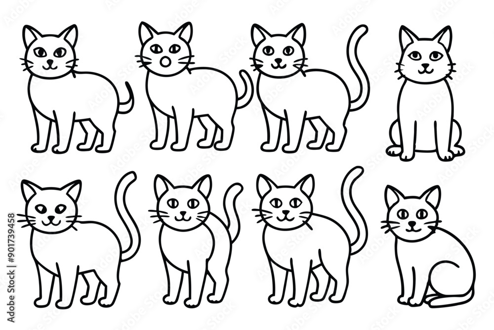 Cat line art illustration Design Concepts Cat line art illustration Design Concepts