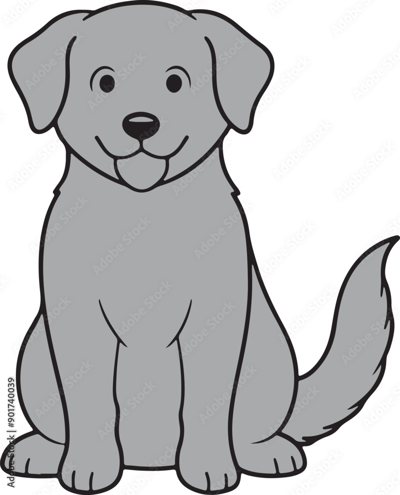 Cute sitting dog vector art illustration with a white background Cute sitting dog vector art illustration with a white background
