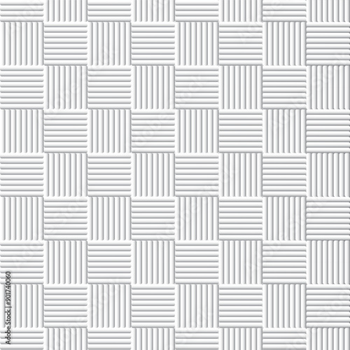 Seamless pattern with lines.White gradient geometric repeat pattern.Abstract vector lattice texture background.
