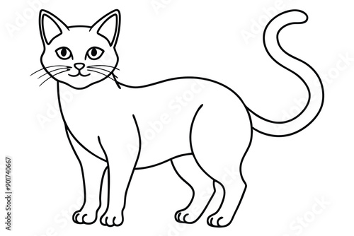 Cat line art illustration Design Concepts