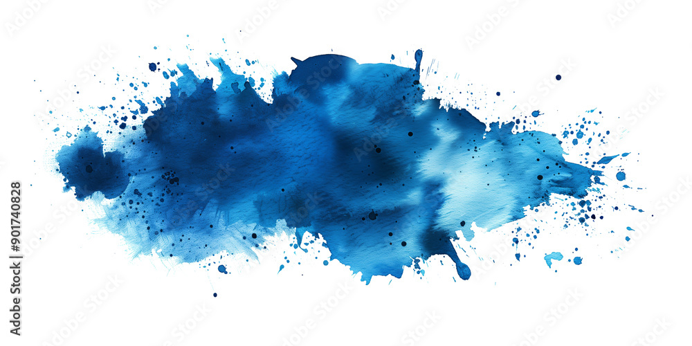 Vibrant blue watercolor splash on white background Vibrant blue watercolor splash on white background