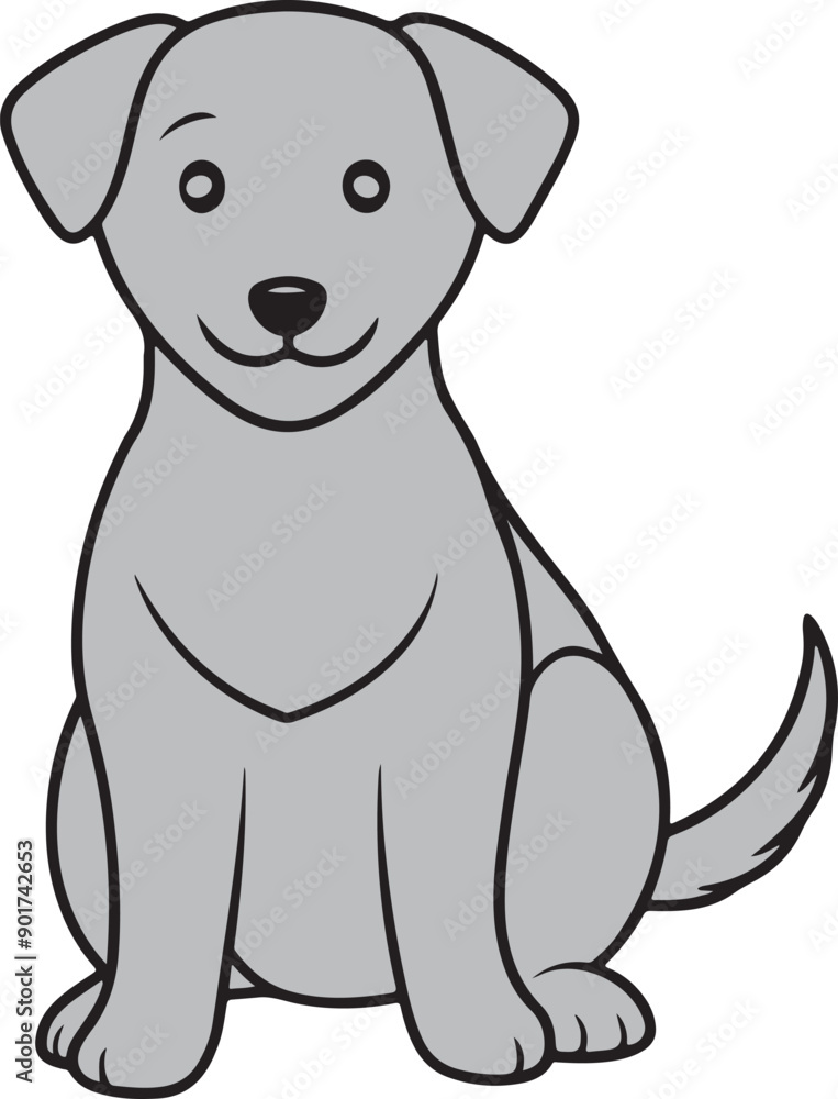 Cute sitting dog vector art illustration with a white background Cute sitting dog vector art illustration with a white background