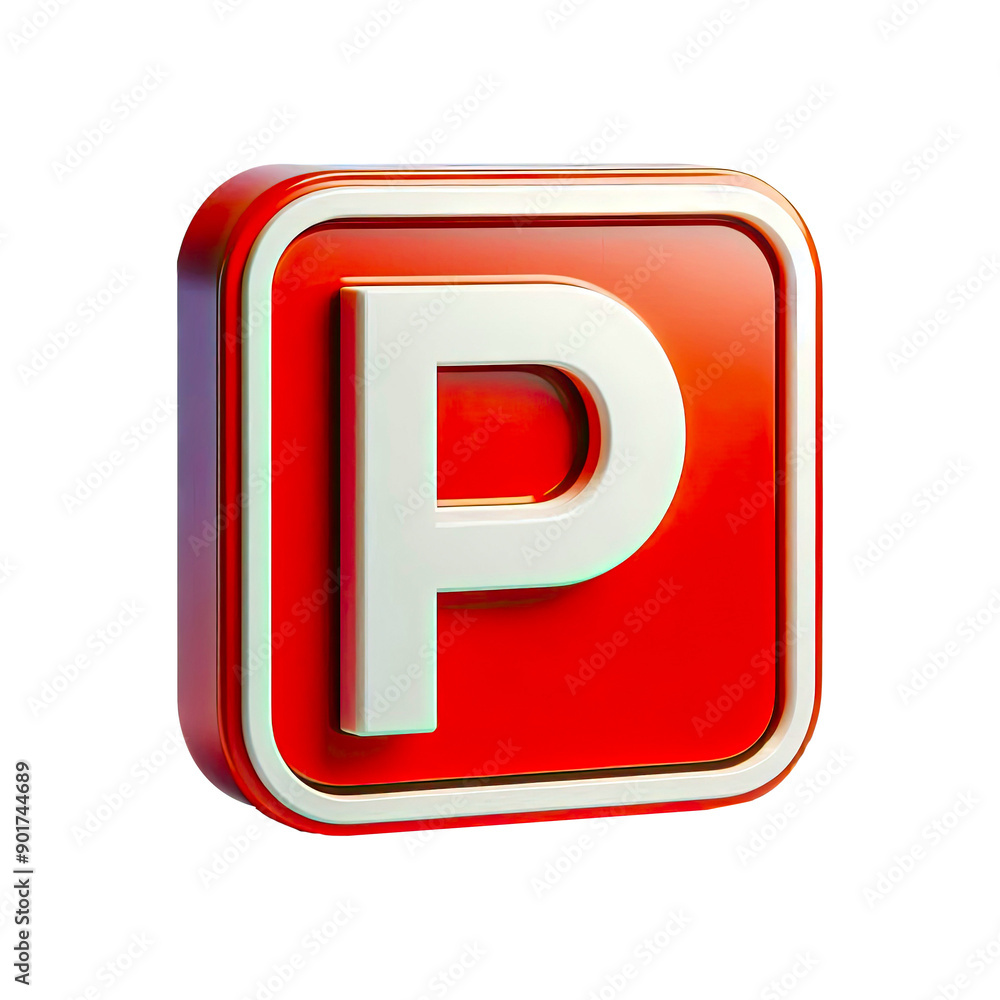 3D Parking sign on white background 3D Parking sign on white background