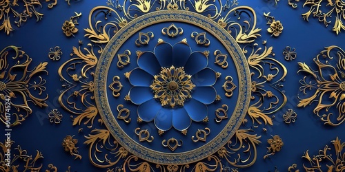Majestic Elegance. Royal blue and gold luxurious theme concept