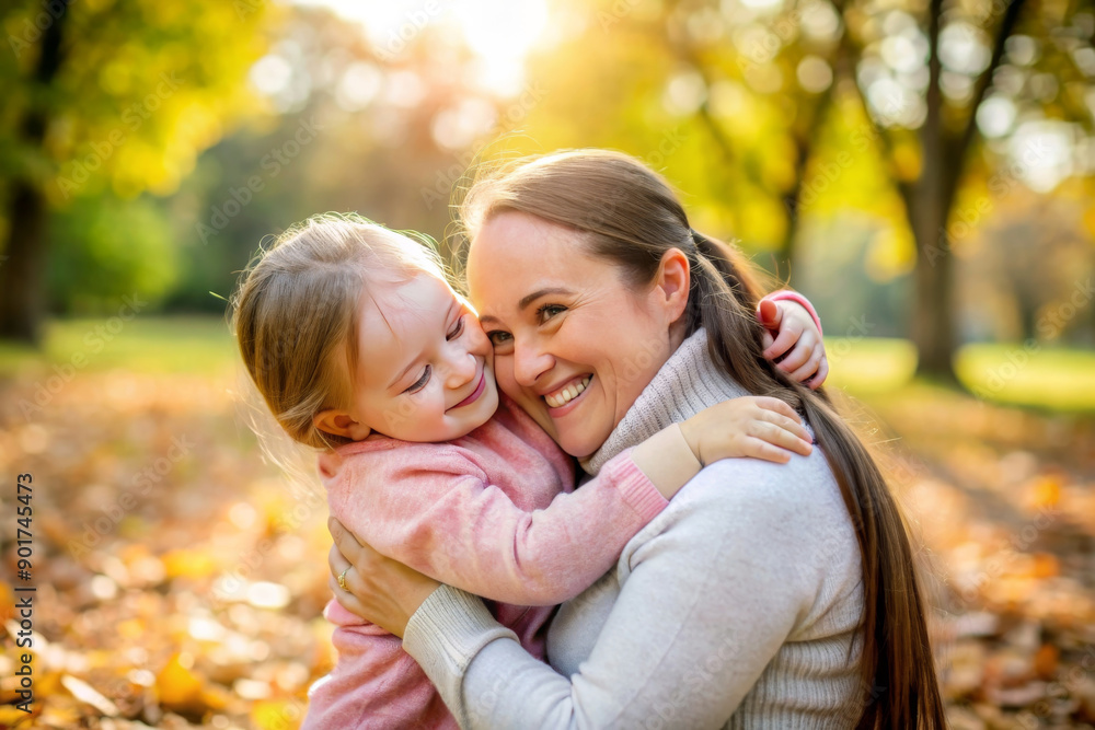 Happy kid with her mother enjoying affection on Mothers day. Birthday or women's day. Relation and motherhood. Happy kid with her mother enjoying affection on Mothers day. Birthday or women's day. Relation and motherhood.