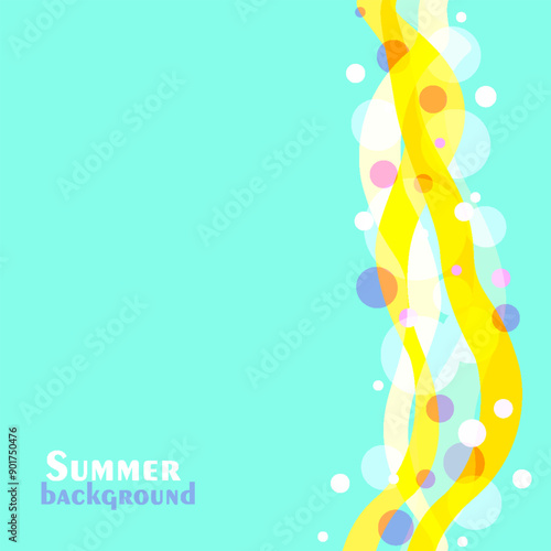 Wavy lines and dots background. Abstract design element for poster or banner. Colorful vector illustration