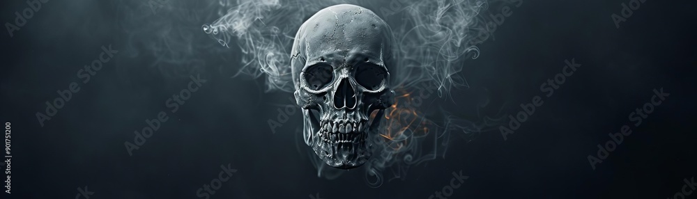 Haunting skull-faced grim figure, spectral mist swirling around, dark and mystical setting, grim skull specter Haunting skull-faced grim figure, spectral mist swirling around, dark and mystical setting, grim skull specter