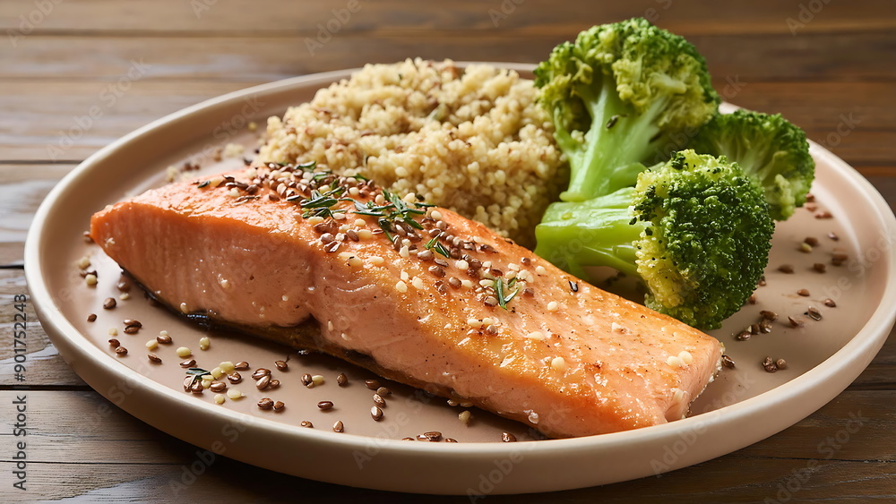 Pan-Seared Salmon with Couscous and Broccoli Pan-Seared Salmon with Couscous and Broccoli