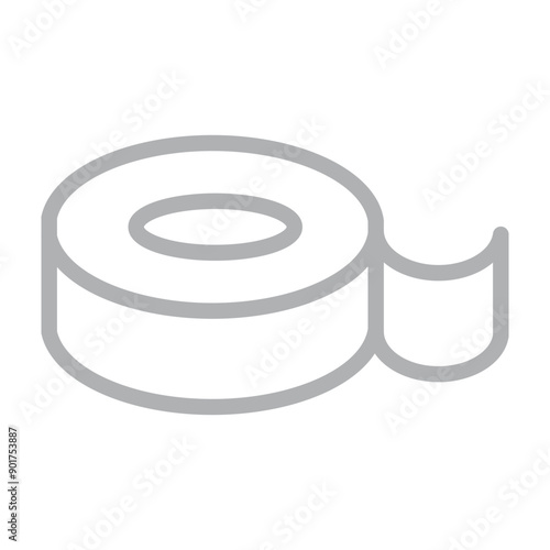 Adhesive Tape Vector Line Grey Icon Design