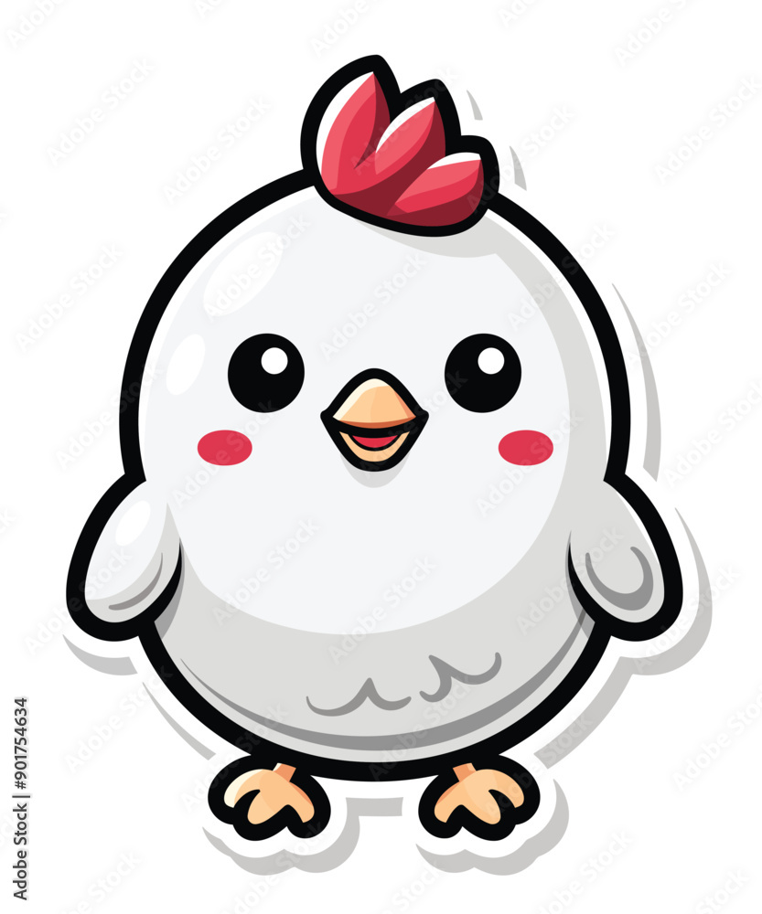 Cute chicken duck hand drawn flat stylish cartoon sticker icon Cute chicken duck hand drawn flat stylish cartoon sticker icon